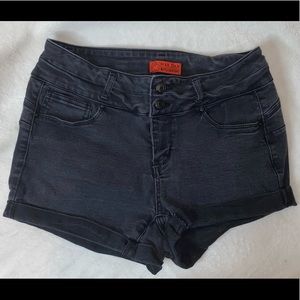 Black wax Jean shorts